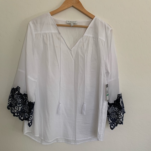 Chaus Tops - Chaus Peasant/Boho Flowy Blouse NWT 100% Cotton L